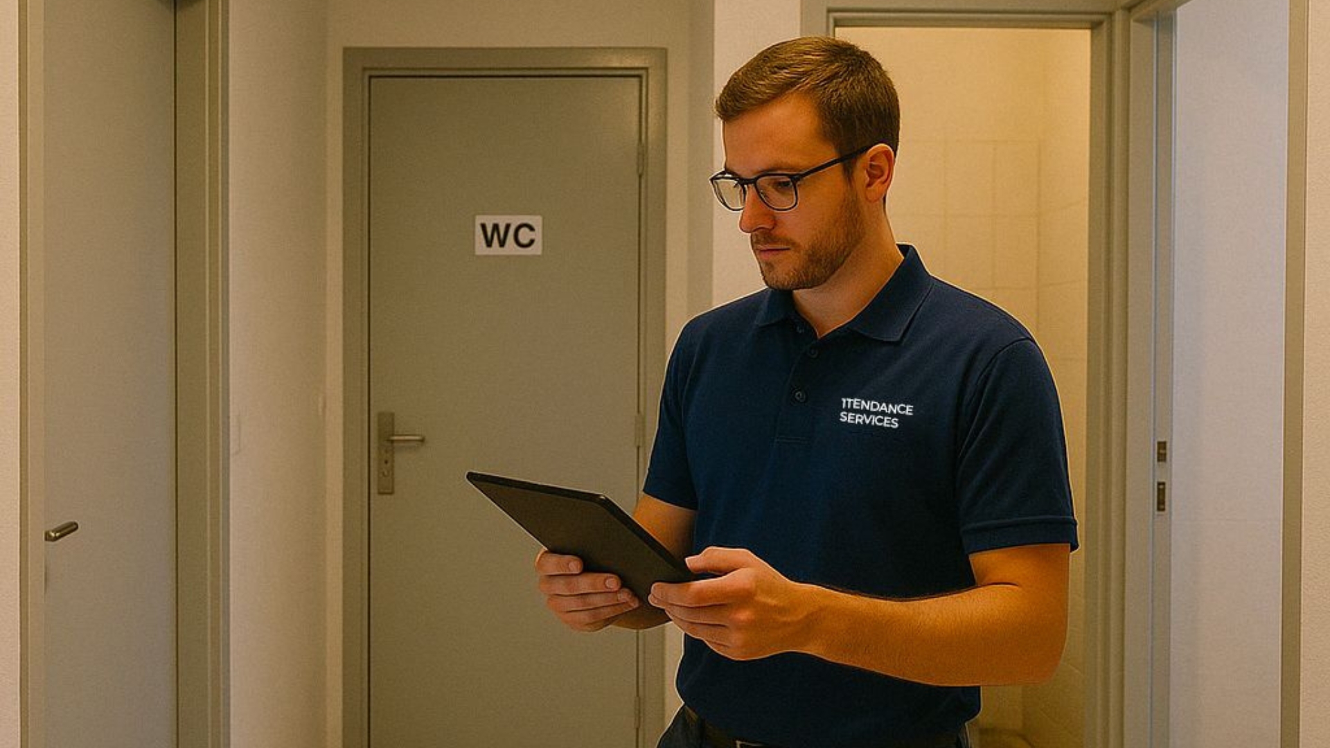 Gestionnaire de services généraux coordonnant les prestations techniques d'un bâtiment professionnel