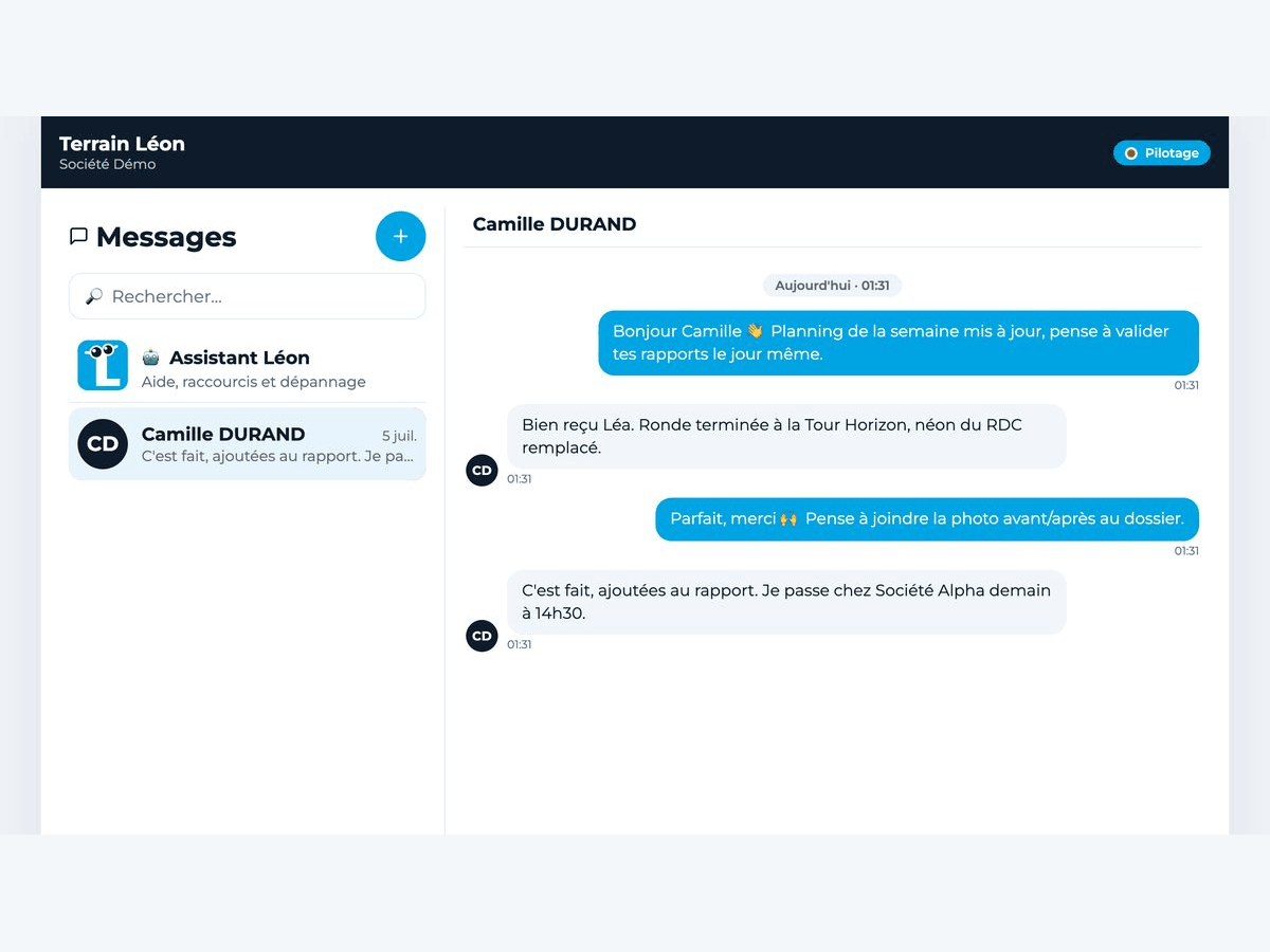 La messagerie d'équipe intégrée à Léon