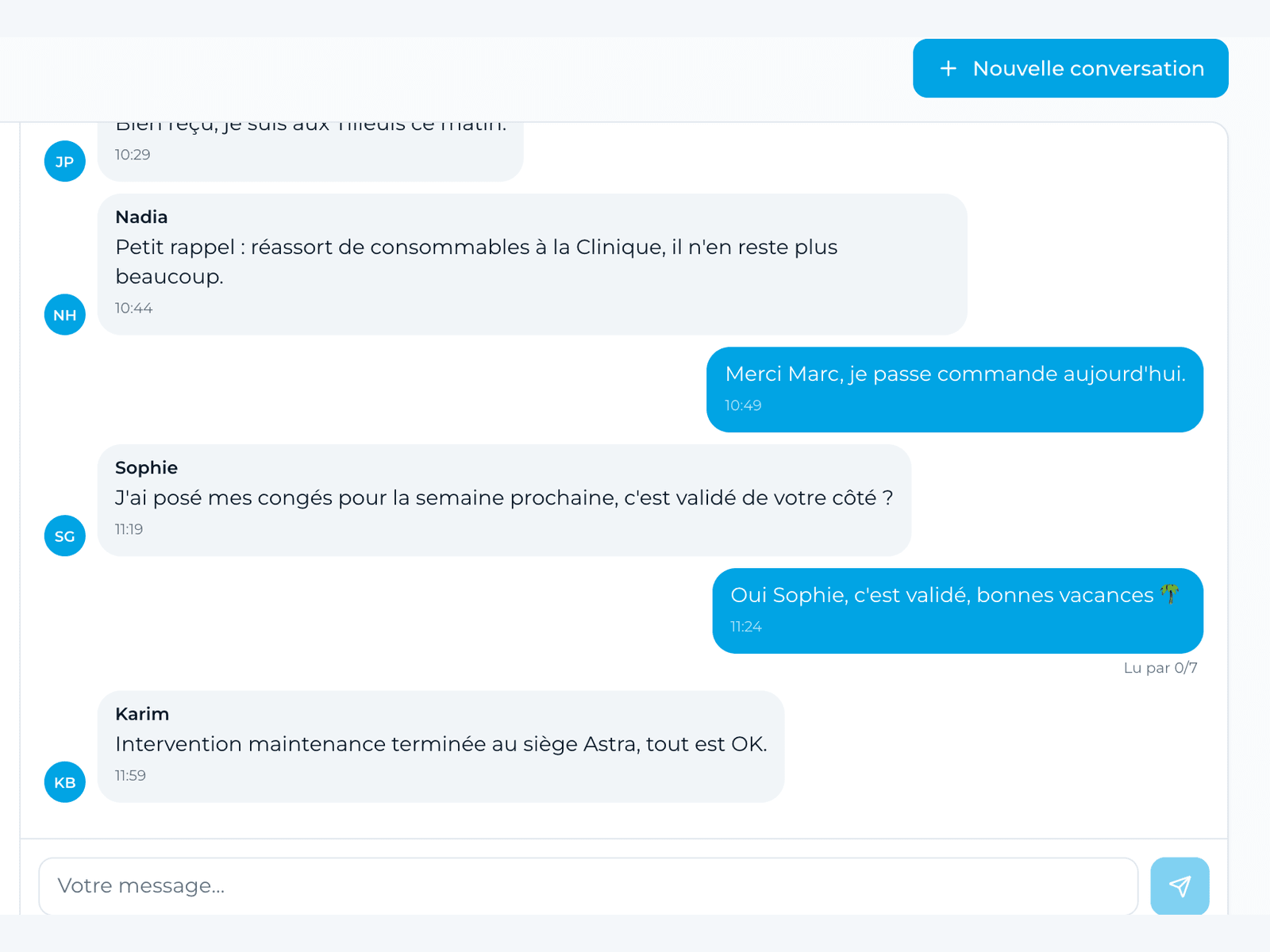 La messagerie d'équipe, pour les échanges de travail